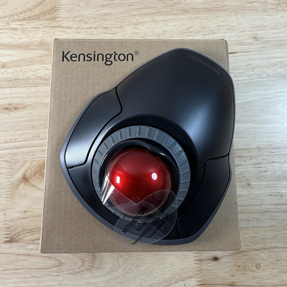 Kensington Orbit Wireless Trackball Mouse with Scroll Ring Black/Red‎ (K70990WW)